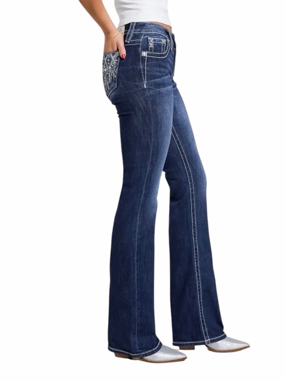 Miss Me Bootcut Jeans 30 x 32
Dark Wash New Dreamcatcher Embroidered Embellished - Picture 4 of 6